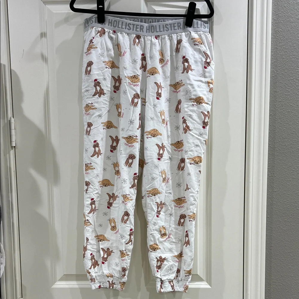 Hollister Sleep Santa Dogs pajama pants size L